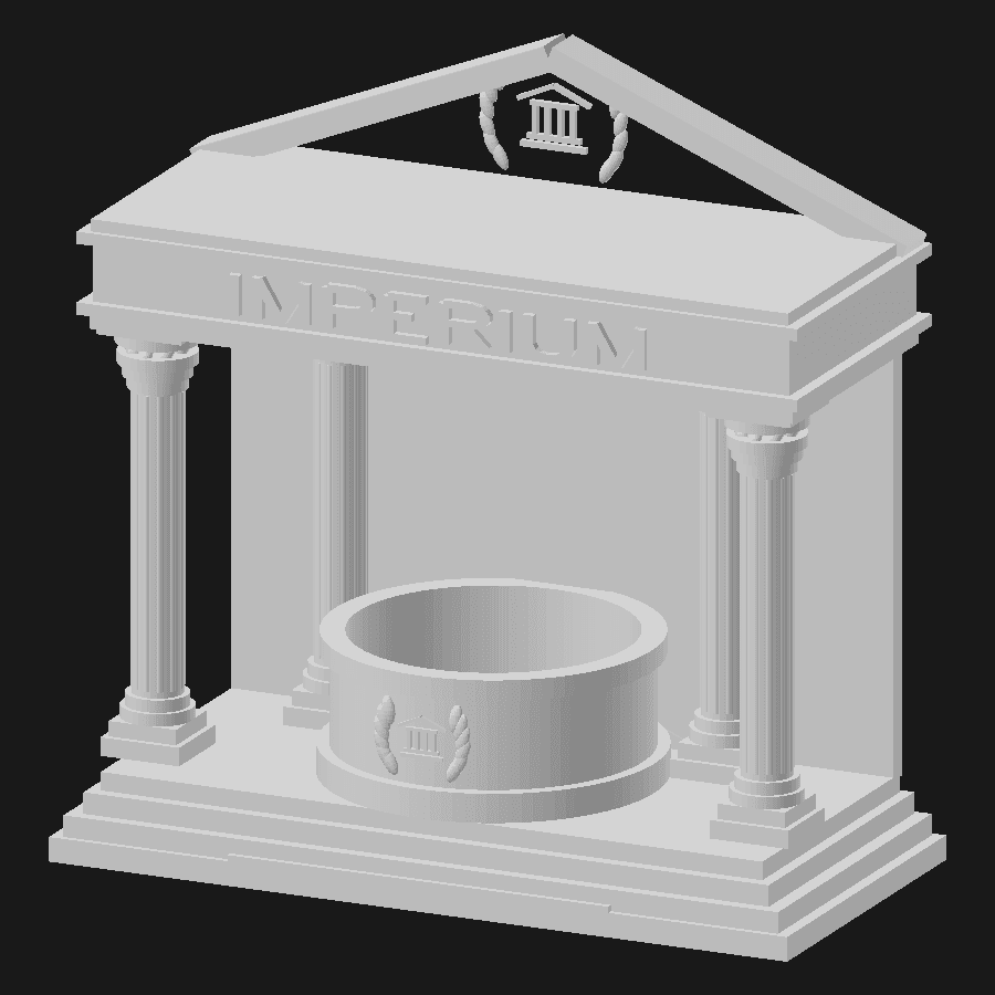 Anteprima del modello 3D di un portabicchiere personalizzato con il logo Imperium